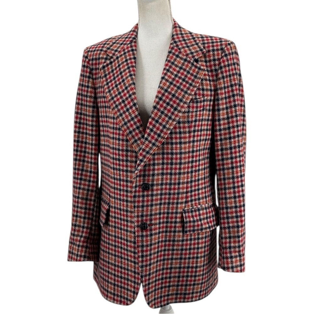 Stanley Blacker Wool Plaid Blazer Jacket Vintage Lined Womens M/L Classic Preppy